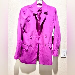 Shoe Dazzle Purple Blazer Structured Suit Jacket